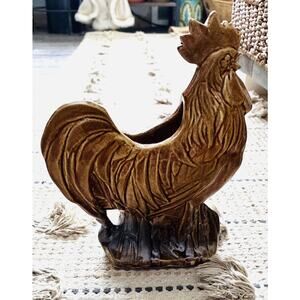 Vtg McCoy MCM Is earthenware Rooster Planter 1940-1950 USA Famrmhouse Country